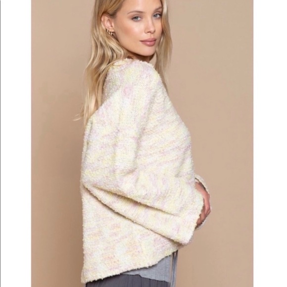 New! Sale 🔥POL Soft Beautiful Confetti Color V Neck Distressed Sweater - Picture 7 of 9